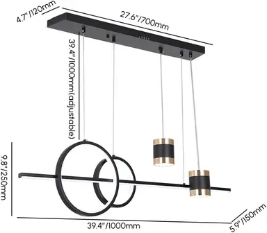 Homary Moderne Kücheninsel-Leuchten, Geometrische Stern-Pendelleuchten, Zeitgenössische Industrielle Deckenleuchten, Ideal für Esszimmer und Küchen (Festverdrahtet)