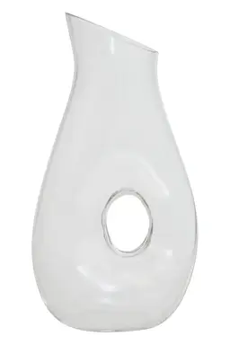 Maison by Premier Versatile 1500ml Clear Glass Decanter, Ergonomic Design Circular Cutout Handle Decanter, Stylish Decanter