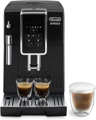 De'Longhi Dinamica Automatic Bean to Cup Coffee Machine, 1.8L, Milk Frother Steam Wand, Black - ECAM350.15.B