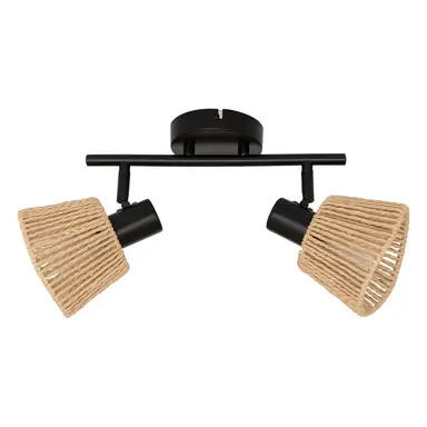 Atmosphera Myha Wandlamp - Metaal en Touw, 28 x 15 x 19,5 cm