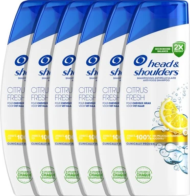 Head & Shoulders Citrus Fresh - Anti-Roos Shampoo - Voor Vet Haar - Voordeelverpakking 6 x 300 ml