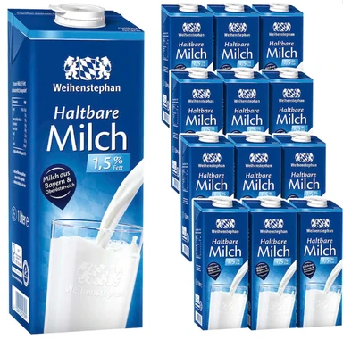 Weihenstephan Haltbare Milch 1,5% 12er-Pack (12 x 1 l)