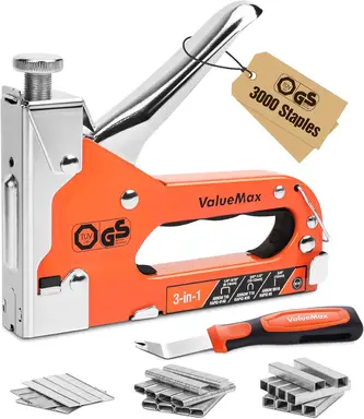 ValueMax 3-in-1 Hochleistungs-Heftgerät mit 3000 Heftklammern (Typ 140/28/8), TÜV GS-geprüft, professionell, einstellbare Heftkraft für Polsterung, Dekoration, Zimmererarbeiten, Basteln und Heimwerken