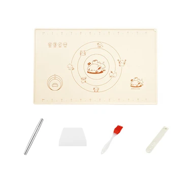 Maxcook Silicone Baking Mat (cream-coloured), 50 x 70cm - Non-Slip Pastry Mat for Rolling Dough, Pie Crust & Fondant, Oven Liner with Measurement MCPJ2607