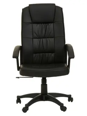 Interiors by Premier Office Chair with Arms Brent High Back Faux Leather Black