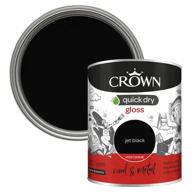 Crown Quick Dry Gloss Jet Black 750ML