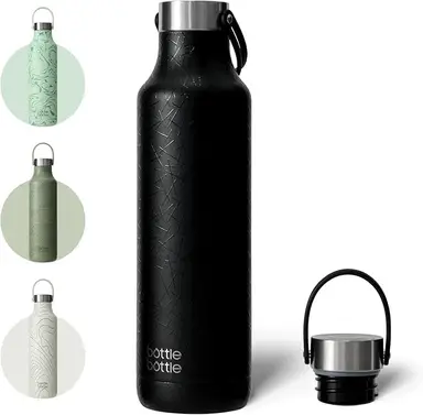 Bottle Bottle Gourde isotherme avec poignée 600ml noir