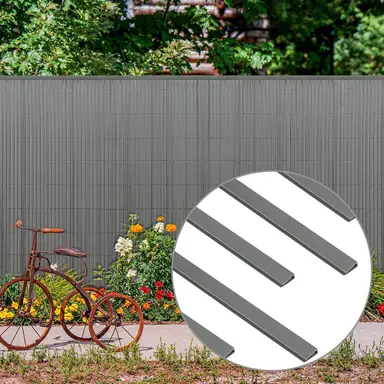 Sekey PVC Gartenzaun-Abdeckkappen, 5 Stück x 1 m, Schutzzubehör für PVC-Privatzaun, 1 m je Stück, Set aus 5, Grau