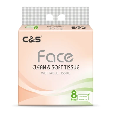 C&S Gezichtsdoekjes (Face Roze Zacht), 3-Laags, 960 Vellen (120 Vellen * 8 Verpakkingen), Huidvriendelijk, Stevig, Familieverpakking