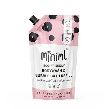 Miniml Bodywash & Bubble Bath Pink Grapefruit & Aloe Vera 1L