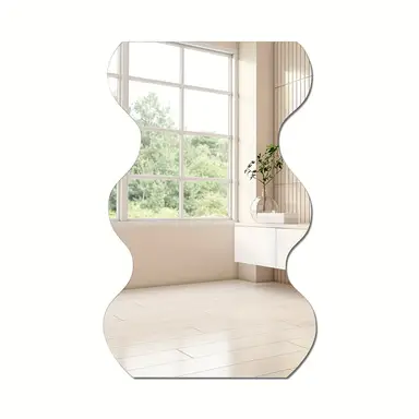 1pc PVC mirror sticker irregular wave acrylic room decoration aesthetic mirror