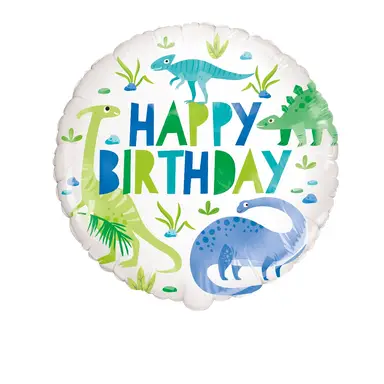 Unique Party Blue & Green Dinosaur Balloon, 45cm