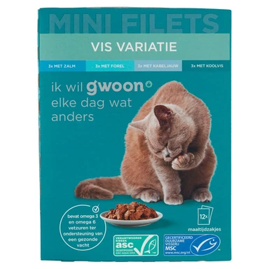 G'woon Premium Mini Filets Vis Variatie 12x85G