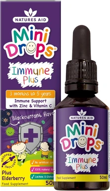 Natures Aid Mini Drops Immune Plus for Kids - 50ml