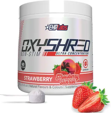 EHPlabs OxyShred Non-Stim Thermogenic Daily Wellness Support Powder Strawberry Sunrise Flavour - 306g