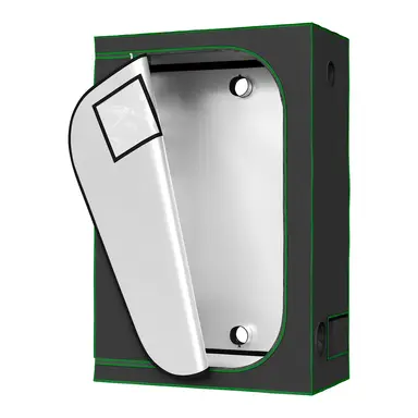 WOLTU Grow-Zelt Gewächshaus Gartenhaus Indoor, aus Oxford-Gewebe, Hochreflektierendes Material mit Belüftungsöffnungen & Beobachtungsfenstern, für Balkon Garage, Schwarz, 120x60x180 cm