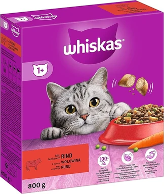 WHISKAS Katzenfutter für Erwachsene Rindfleisch-Geschmack 800g
