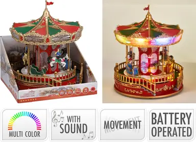 XMAS SCENERY CAROUSEL LED 28CM