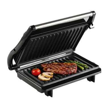 ochama Kontaktgrill, Elektrogrill, Panini, Toasts, Steak, Gemüse, 800W Elektrischer Innengrill, Haushalts-Elektrogrillplatte, 22.5*14cm