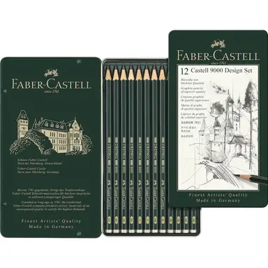 Faber-Castell Castell 9000 Design Set, Tin of 12