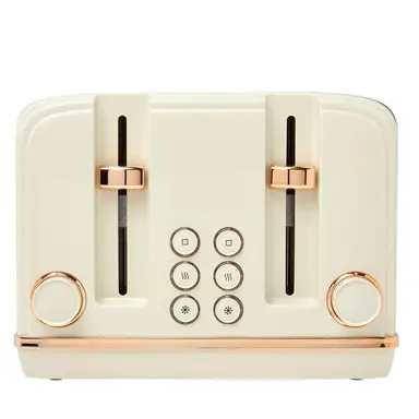 Haden Salcombe 4-Slice Toaster , Cream & Copper - 198785