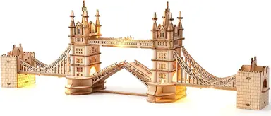 Robotime Rolife, puzzles en bois 3D Tower Bridge, pour adultes, décoration de bureau