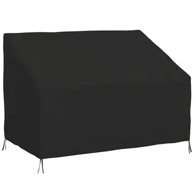Outsunny 600D Oxford Cloth Furniture Cover, 2 Seater Sofa Protector for Garden Patio, Outdoor, Waterproof, Black, 140L x 84W x 56/94H cm