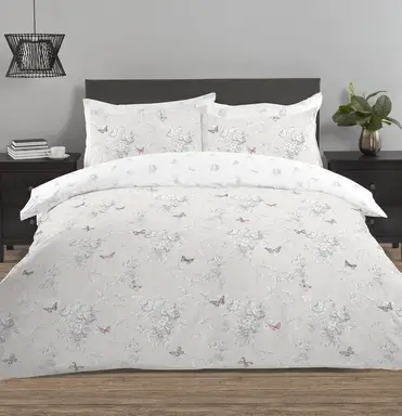 NightComfort Duvet Cover Set Vanessa Reversible Grey Double