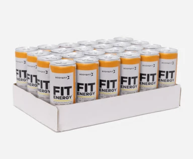 Body&Fit Fit Energy Boisson énergisante saveur orange - 24 canettes 