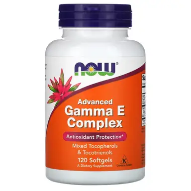 NOW Foods Vitamin E Gamma E Advanced Antioxidant Daily Wellness Support Formula Softgels - 120 Softgels