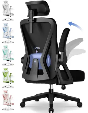 Airchros Chaise de bureau ergonomique avec appuie-tête, capacité de charge 150 kg, noir