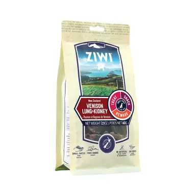 Ziwi Friandises pour chien aux poumons et aux rognons de venaison - 60 g