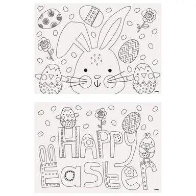 Unique Party Easter Colour-in Paper Placemats, 8 Pack