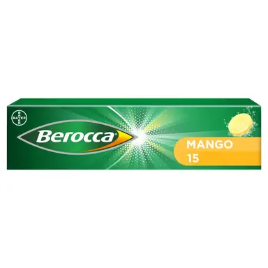 Berocca Food Supplement Mango Flavour 15 Effervescent Tablets