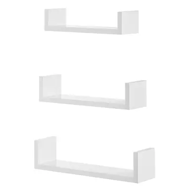 Songmics Ensemble de 3 étagères murales cubiques en forme de U - Étagères flottantes originales en MDF (panneau de fibres à densité moyenne)