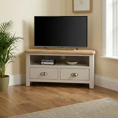 TV Unit Windermere Corner Oak Top Grey/Natural L:100cm