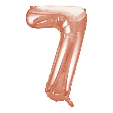 Unique Party Giant Number 7 Balloon, Rose Gold, 86cm