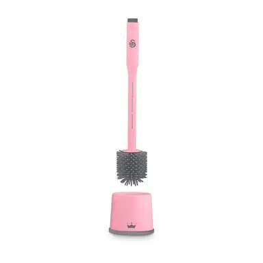 Swan Lynsey Queen of Clean Dispensing Toilet Brush with Refillable Cleaning Solution Dispenser, Pink