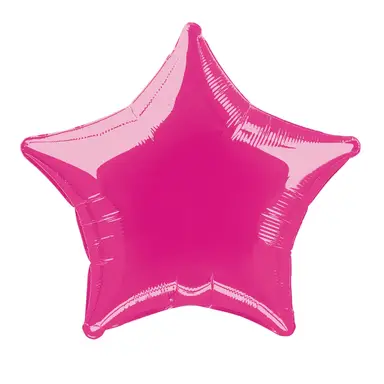 Unique Party Star Foil Balloon, Hot Pink, 50cm