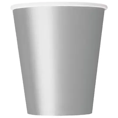 Unique Party Paper Cups, Silver, 266ml, 14 pack