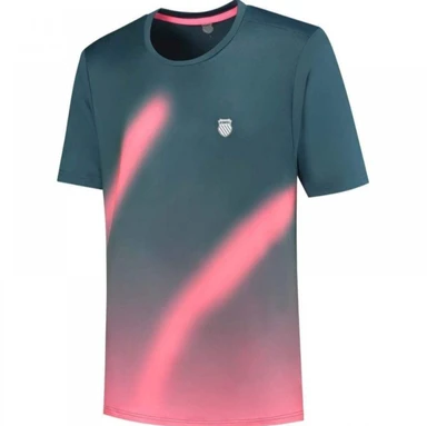 Kswiss Hypercourt Print Crew 5 Petrol Green T-Shirt Roze S