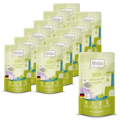 MjAMjAM Senior DUO von zarter Ente & Kaninchen 12 x 125 g