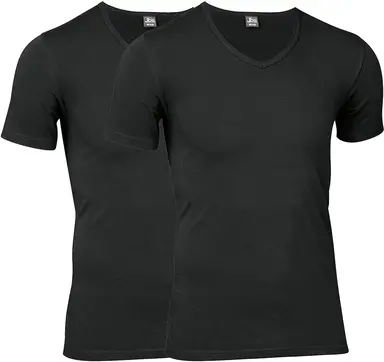 JBS 2-Pack V-Neck T-Shirts GOTS Black S
