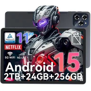 Tabwee W90 Tablet 11 inch FHD-scherm, 24(8+16)GB RAM+256GB ROM/2TB TF, T615 Octa-Core AI-tablet, 8000mAh/18W snellaad, 5G WiFi & 16MP camera, TÜV-gecertificeerd Netflix HD x20