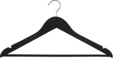 Set van 3 Houten Kledinghangers met Rubbercoating