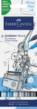 Sketchmarker Faber-Castell Goldfaber etui 6 stuks Product   design op alcoholbasis