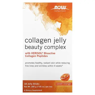 NOW Foods Collagen Jelly Beauty Complex, Sweet Orange - 10 jelly sticks