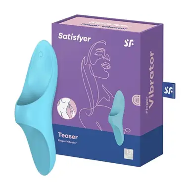 Satisfyer Teaser finger-vibrator | vibrator für Frauen | 12 Vibrationsprogramme | wasserdicht (IPX7) | wiederaufladbar | silikon-sextoy | 12 cm | türkis