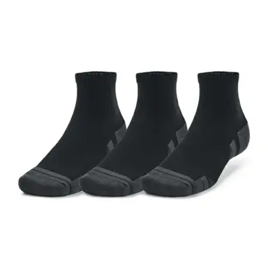 Under Armour Performance Tech Unisex 3-Pack Quarter Socks - Black/Jet Gray