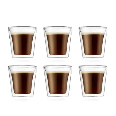 Bodum Canteen - Set of 6 Glasses 0.1L - Double Wall - Small